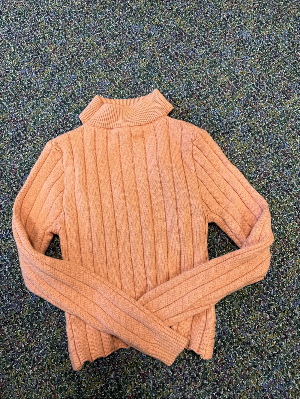 Ribbed Turtleneck Sweater - Peach